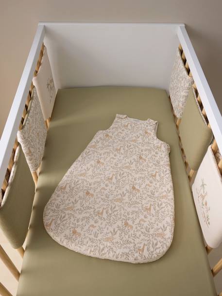 Reversible cot bumper BABYLON printed beige 