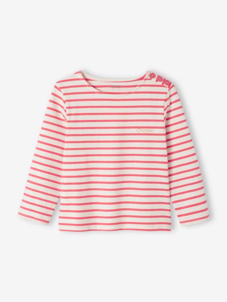 Sailor-Like Top, Long Sleeves, for Girls striped blue+striped grey+striped red 