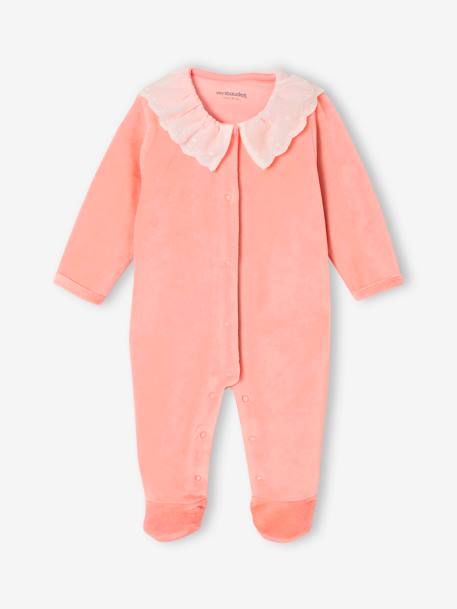 Pack of 2 velvet sleepsuits peach 