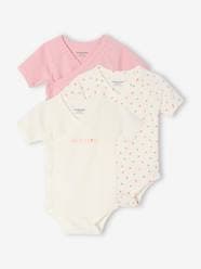 Pack of 3 short-sleeved baby bodysuits "my little heart"