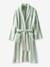 Striped Bath Robe for Adults, TRANSAT, Family Capsule Collection, with Recycled Cotton striped green+striped pink 