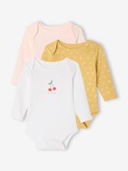 Baby-3 pack long-sleeved cherry bodysuits