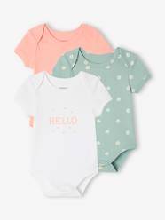 Baby-Pack of 3 short-sleeved baby bodysuits