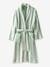 Striped Bath Robe for Adults, TRANSAT, Family Capsule Collection, with Recycled Cotton striped green+striped pink 