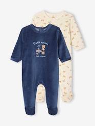 Baby-Pack of 2 velvet fireman sleepsuits