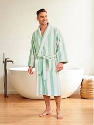 -Striped Bath Robe for Adults, TRANSAT, Family Capsule Collection, with Recycled Cotton