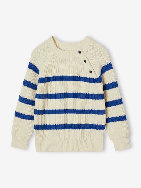 Striped Top for Boys ecru+electric blue+ink blue+navy blue 