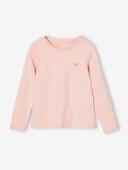 Girls-Basics Long Sleeve Top for Girls, Glittery Heart