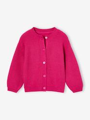 Girls-Striped Cardigan in Shimmery Rib Knit for Girls