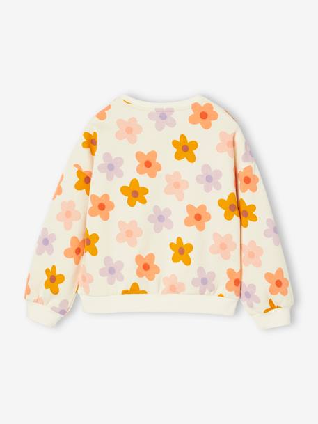 Sweatshirt with Fancy Motifs for Girls grey green+red+rose+vanilla 