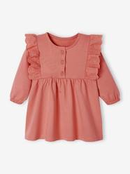 Baby-Fleece Dress, Broderie Anglaise Ruffle, for Babies