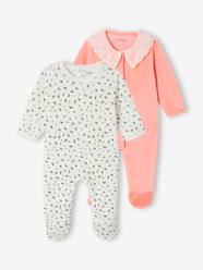 Baby-Pack of 2 velvet sleepsuits