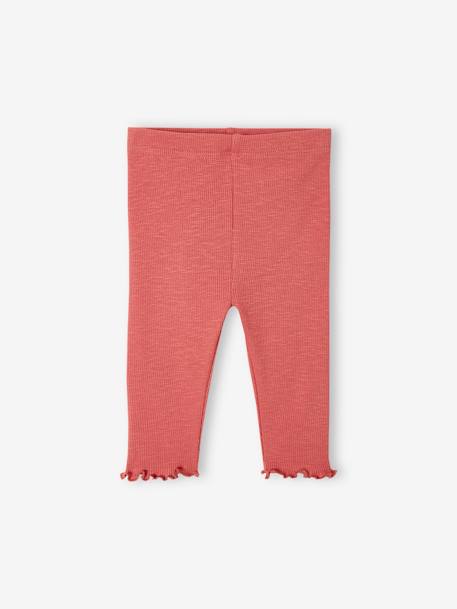 Ruffled Sweatshirt + Leggings Combo for Babies caramel+ecru+fuchsia 