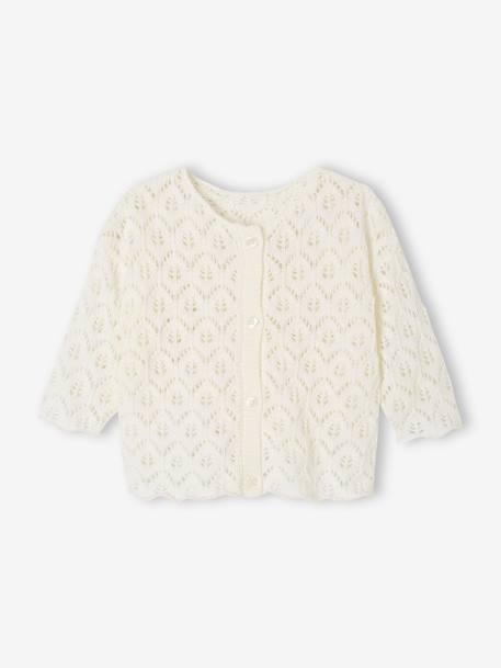 Cardigan in Openwork Knit for Babies white 