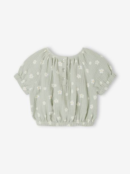 Printed baby blouse grey green 