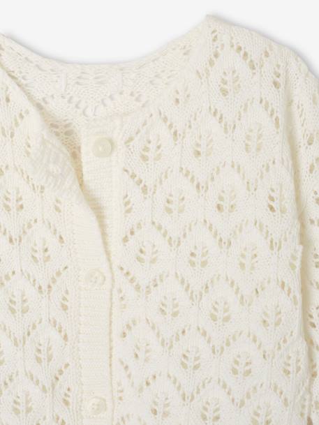 Cardigan in Openwork Knit for Babies white 