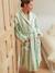 Striped Bath Robe for Adults, TRANSAT, Family Capsule Collection, with Recycled Cotton striped green+striped pink 