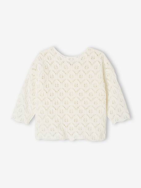 Cardigan in Openwork Knit for Babies white 