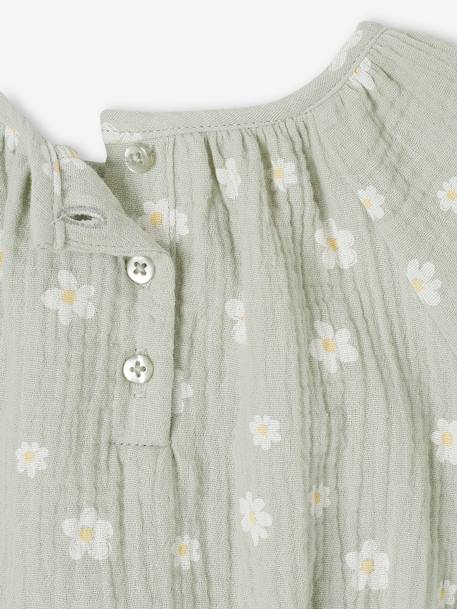 Printed baby blouse grey green 