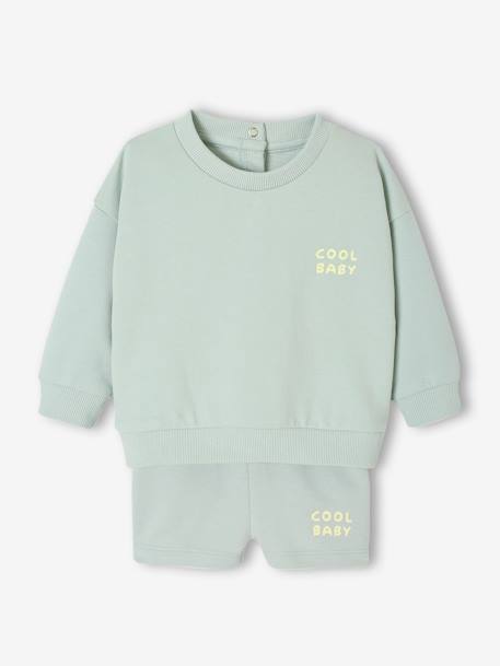 Sweatshirt + Shorts Combo for Babies grey blue 