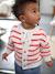 Openwork Knit Cardigan for Babies striped red 