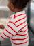 Openwork Knit Cardigan for Babies striped red 