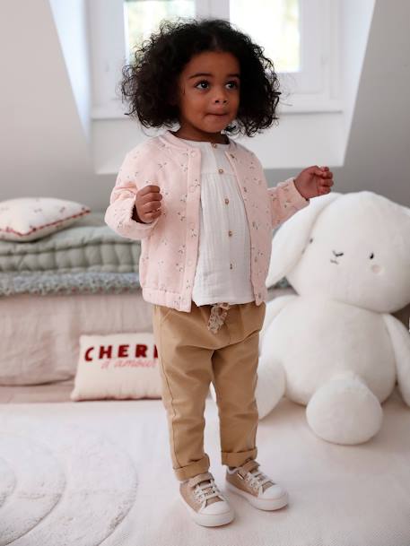 Baby quilted gilet pale pink 