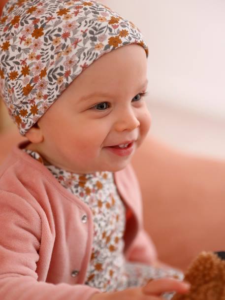 Baby bodysuit, dungarees, hat and cardigan set aqua green+rose 