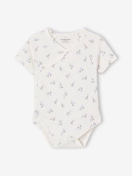 Pack of 5 baby bodysuits with popper opening lilac 