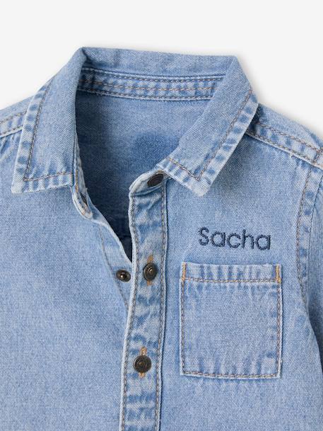 Denim Shirt with Press Studs for Babies double stone+stone 