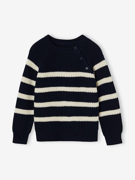 Striped Top for Boys ecru+electric blue+ink blue+navy blue 