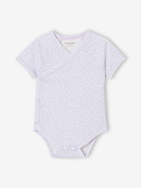 Pack of 5 baby bodysuits with popper opening lilac 