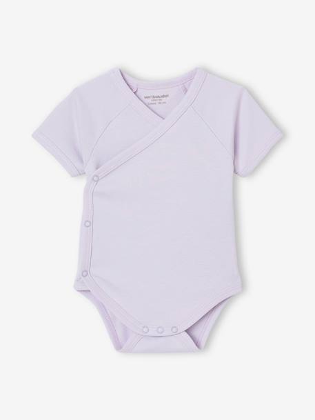 Pack of 5 baby bodysuits with popper opening lilac 