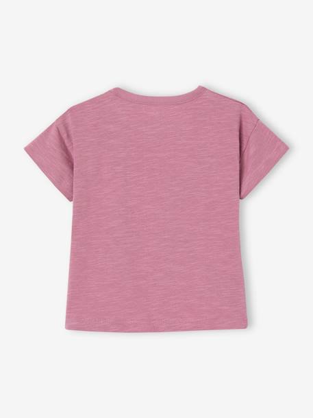 Organic cotton 'Happy Youpi' baby short-sleeved T-shirt violet 