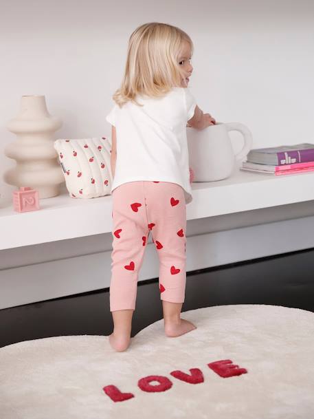 Plain Rib Knit Leggings for Babies printed beige+rose+sage green 