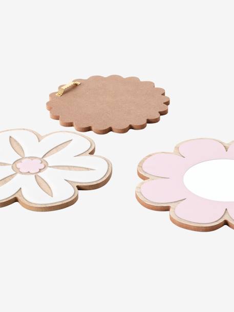 Set of 3 wooden and acrylic flower wall decorations rose 