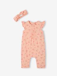 Baby-Jumpsuit + Headband Set, for Baby Girls