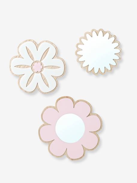 Set of 3 wooden and acrylic flower wall decorations rose 