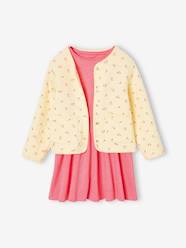 Girls-Sets-Printed Quilted Jacket & Dress Set for Girls