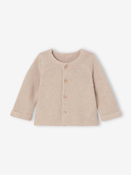 Baby Cardigan - BASICS 100% Cotton ecru+marl beige+navy blue 