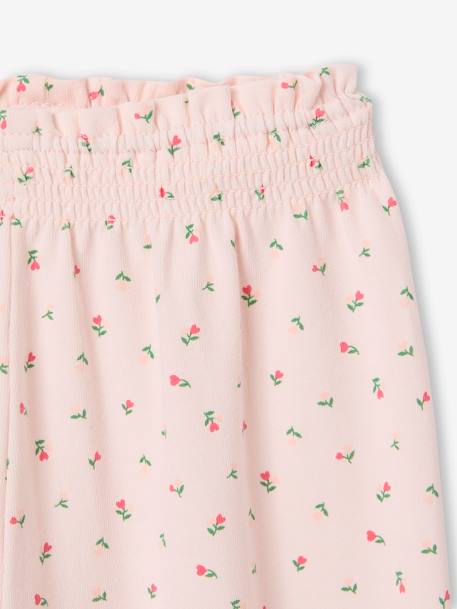 Floral print baby trousers pale pink 