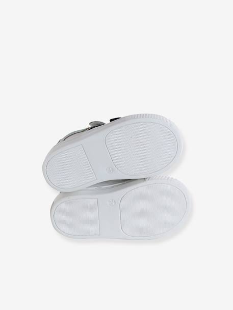 Hook&Loop Leather Trainers for Babies ecru+set white 