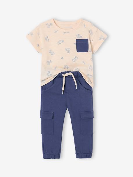 T-Shirt & Fleece Trousers Set for Babies indigo 