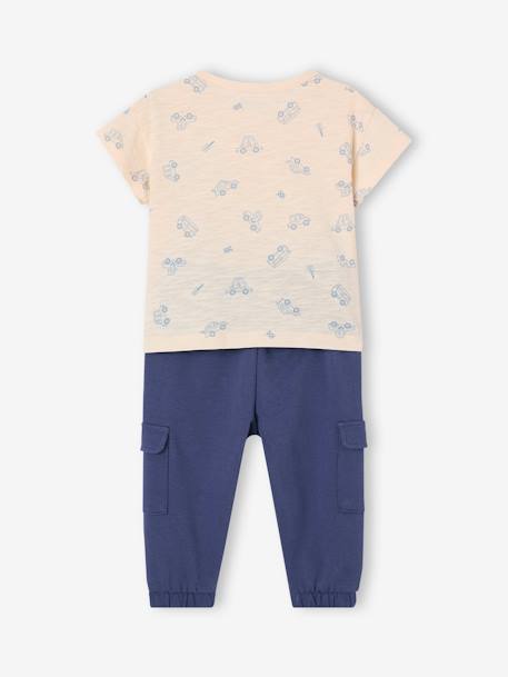 T-Shirt & Fleece Trousers Set for Babies indigo 