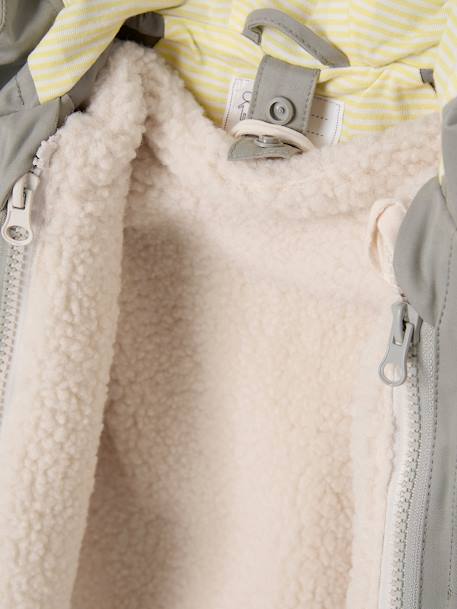 3-in-1 mid-season baby parka with detachable sherpa gilet sage green 