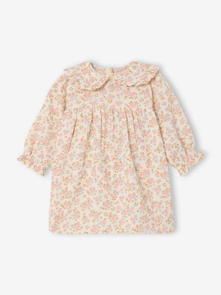 Floral Cotton Gauze Dress for Babies caramel+vanilla 