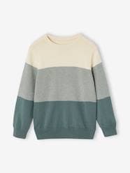 Boys-Fancy Knit Colourblock Jumper for Boys