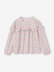 Floral print frill blouse for girls