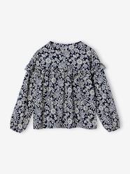 Floral print frill blouse for girls