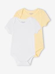 Baby-Pack of 2 of short-sleeved pointelle baby bodysuits